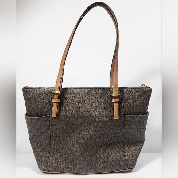Michael Kors Quinn Med Signature Tote Bag Like New Brown Acorn - Picture 6 of 12